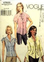 7935 VOGUE SEMI-FIT COLLAR BLOUSE, BIAS CAMI PATTERN 6-22 3 SZS uncut choice